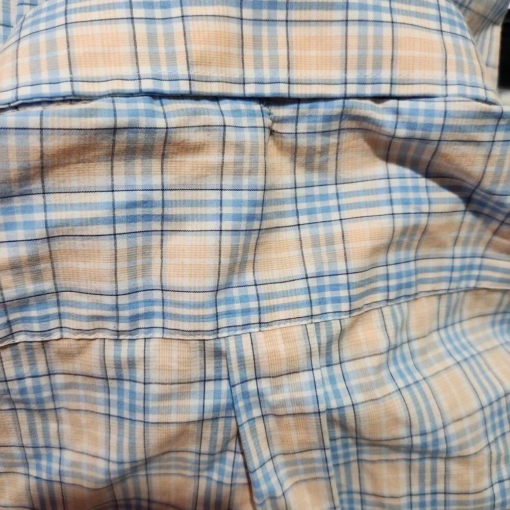 Izod Mens Shirt Size Large Plaid Button Down Stretch